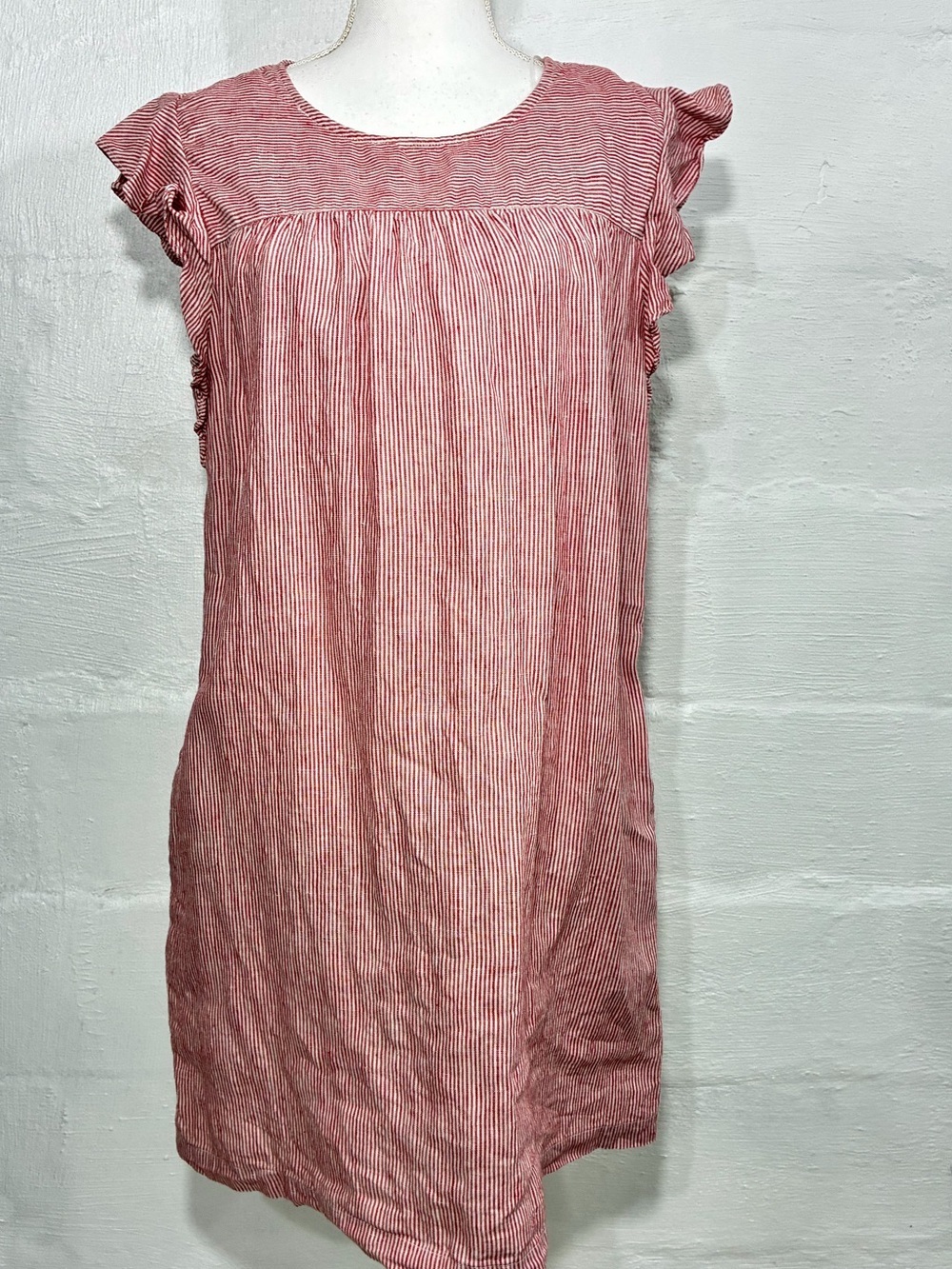 CYNTHIA ROWLEY LINEN STRIPPED DRESS - Picture 7 of 16